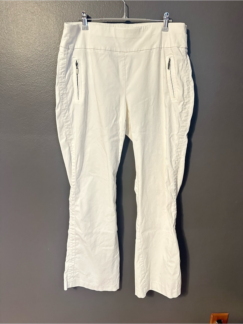 INC International Concepts Stretch Pants Size 16 Ivory Off White 32” Inseam